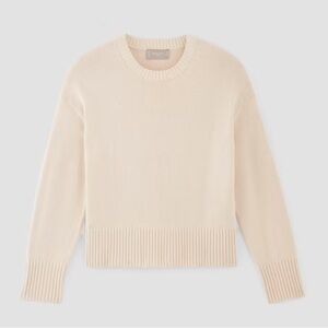 Everlane 100% cotton cream crew neck light sweater